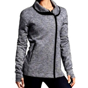 Champion Gray Cotton Blend Jacket Long Sleeve Activewear Athleisure Zipper S